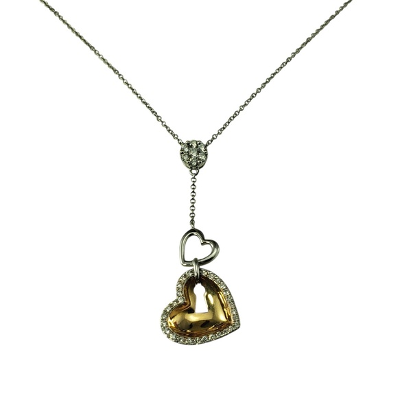 18/14 Karat Two-Tone Gold and Diamond Heart 